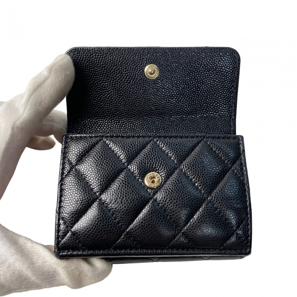 CHANEL Authentic Black Caviar Leather Logo Wallet - Picture 6 of 16